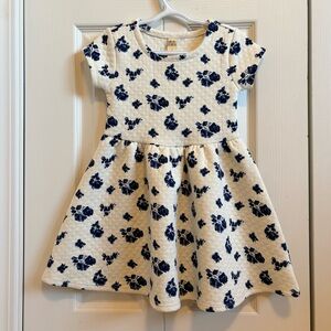 Harper Canyon Kids Floral Dress - Blue and Cream